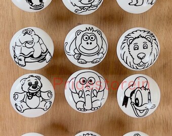 Keramische kastknop cartoon dier | Kinderkamer, kinderkamerdecoratie