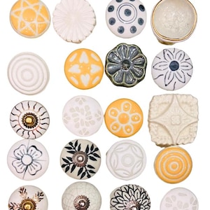 Assorted Cabinet Ceramic Knobs for Drawer , Closet , Dresser ,Wardrobe , Furniture , Door| Fitting Included
