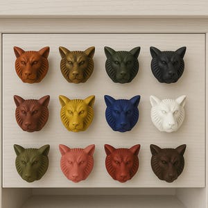 Wolf Head Drawer Pull – Animal 10 PC Knob for TV Units, Cabinets & Furniture