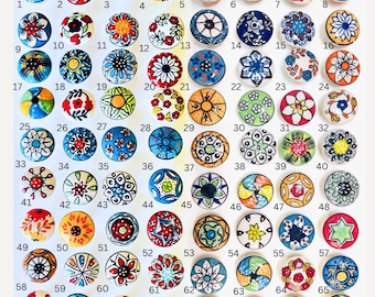 Select Any colorful ceramic knob showcasing traditional hand-painted craftsmanship.&quot;| Includes Nuts & Bolts