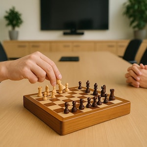 12 x 12 inch Luxury Handcrafted Wooden Chess Set with Storage Drawer – Classic Staunton Pieces – Travel-Ready Game Board for Adults & Kids