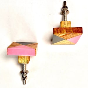 Luxurious Resin and wood Knobs | Ideal for Wardrobe, Drawer and Cabinet| Nuts & Bolts Included