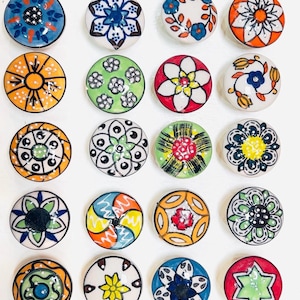 20 Pc Assorted ceramic knobs hand-painted knobs. Nuts & Bolts Included | Free Shipping
