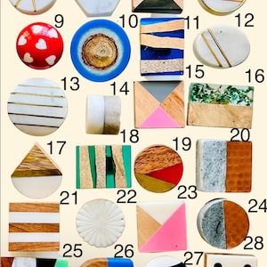 Select Any Cabinet Resin Wood brass stone Knobs  | Drawer Closet Dresser Wardrobe Furniture Door| Nuts & Bolts Included