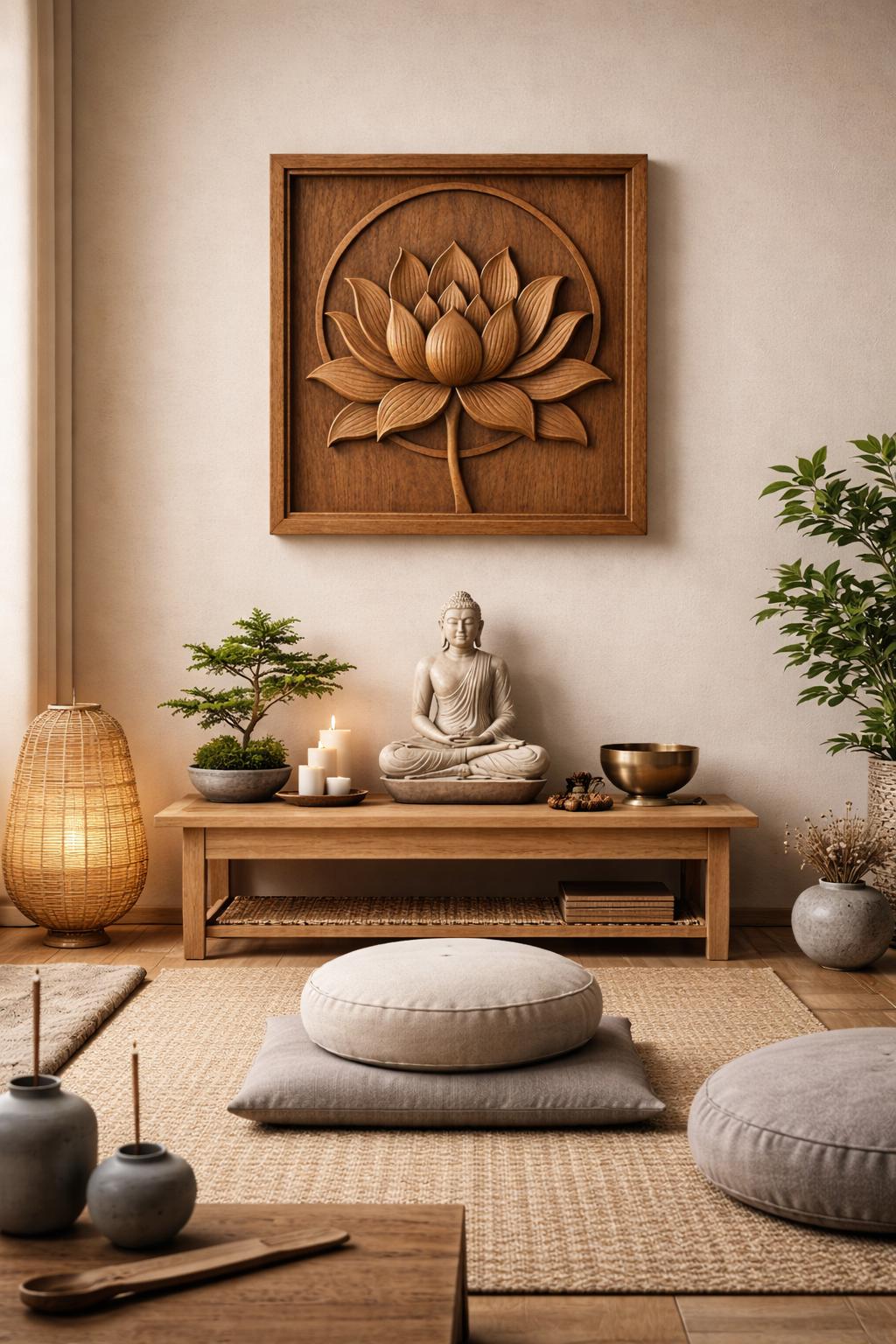 Hand-carved Wooden Lotus Wall Art • Spiritual Mandala Decor - Etsy