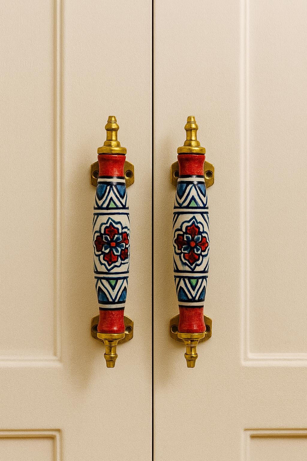 Assorted Ceramic Flower Pull Handle - 7