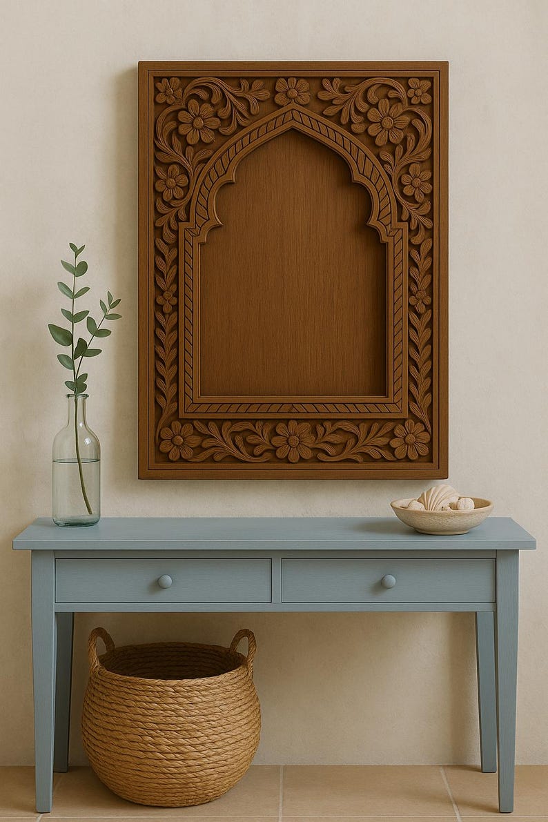 Hand-carved Wooden Wall Panel | Floral Arch, Boho Decor - Etsy