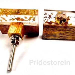 Resin Cabinet Knobs with wooden | Nuts & Bolts Included for Easy Install