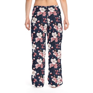 Cherry Blossom Pattern Women's Pajama Pants, Womens lounge pants, floral pants, comfy womens pants, gift for her, weekend wear for her image 5