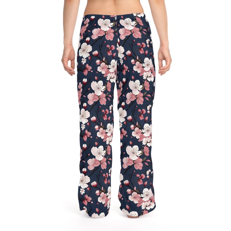 Cherry Blossom Pattern Women's Pajama Pants, Womens lounge pants, floral pants, comfy womens pants, gift for her, weekend wear for her image 5