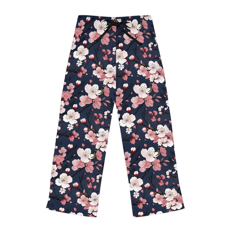 Cherry Blossom Pattern Women's Pajama Pants, Womens lounge pants, floral pants, comfy womens pants, gift for her, weekend wear for her image 6