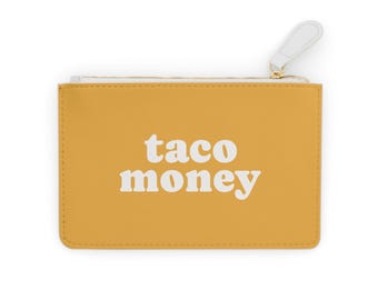 Taco Money zippered coin purse, gift for taco lovers
