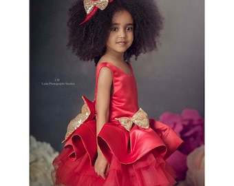 SASHA DRESS | Birthday Dress, Princess Dress, Luxury Girl Dress, Wedding Dress for Girls, Girl Dresses, Flower Dress, Red Dress