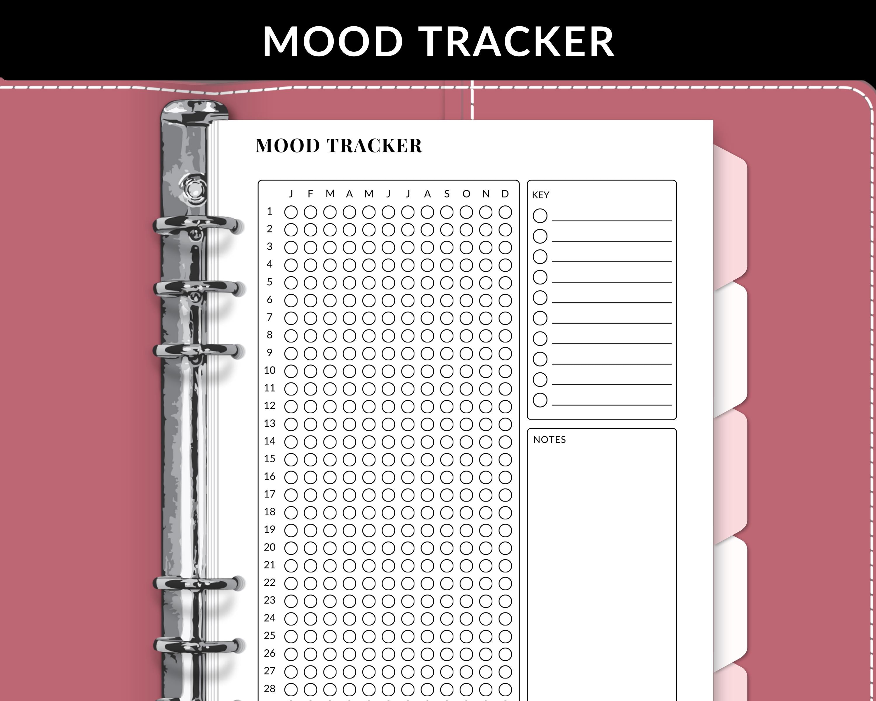 Yearly Mood Tracker Printable, A5 Journal Insert PDF - Etsy