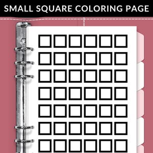 May include: A printable coloring page with a grid of 24 small squares. The squares are outlined in black and ready to be colored in.