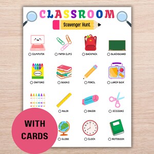 Jeu de rentrée scolaire, Chasse au trésor en classe avec cartes, Chasse au trésor à imprimer, Rentrée des classes, Documentation pour l'enseignant