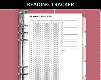 Jaarlijkse leestracker afdrukbaar, A5-dagboekpagina (digitale download)