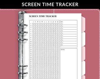 A5 Screen Time Tracker Printable, Minimalist Journal Page (Digital Download)
