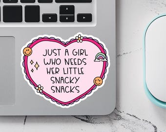 Snacky Snacks Vinyl Sticker, Water Bottle, Laptop Decal
