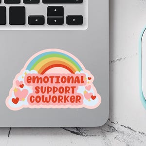 Sticker collègue soutien émotionnel, cadeau drôle de collègue, cadeau drôle pour collègue, cadeau de bureau, décoration de bureau amusante, cadeau Bestie de travail