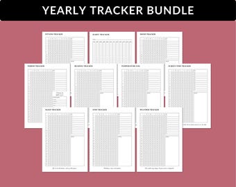 Yearly Trackers Bundle for A5 Journal