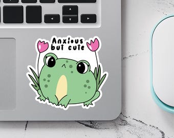 Anxious Frog Sticker, Mental Health Sticker