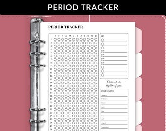 Yearly Period Tracker Printable, Minimalist A5 Journal Page (Digital Download)