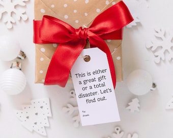 Sarkastische Weihnachtsgeschenkanhänger zum Ausdrucken
