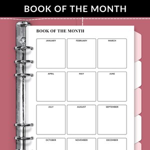 Book of the Month Journal Page, Printable Reading Journal, A5 Journal Page, Habit Tracker, Book Tracker, Reading Planner