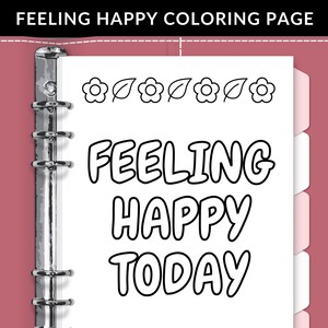 A5-kleurplaat dagboek, stressverlichting, zelfzorg (digitale download)