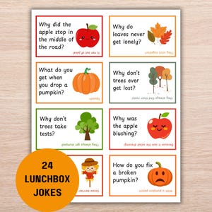 Blagues d'automne sur la boîte à lunch, Blagues d'automne à imprimer sur la boîte à lunch, Blagues sur la boîte à lunch pour enfants, Notes rigolotes pour le déjeuner, Blague du jour