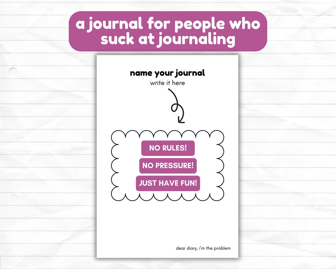 Beginner Journal Printable, Funny Journaling Prompts for Self ...