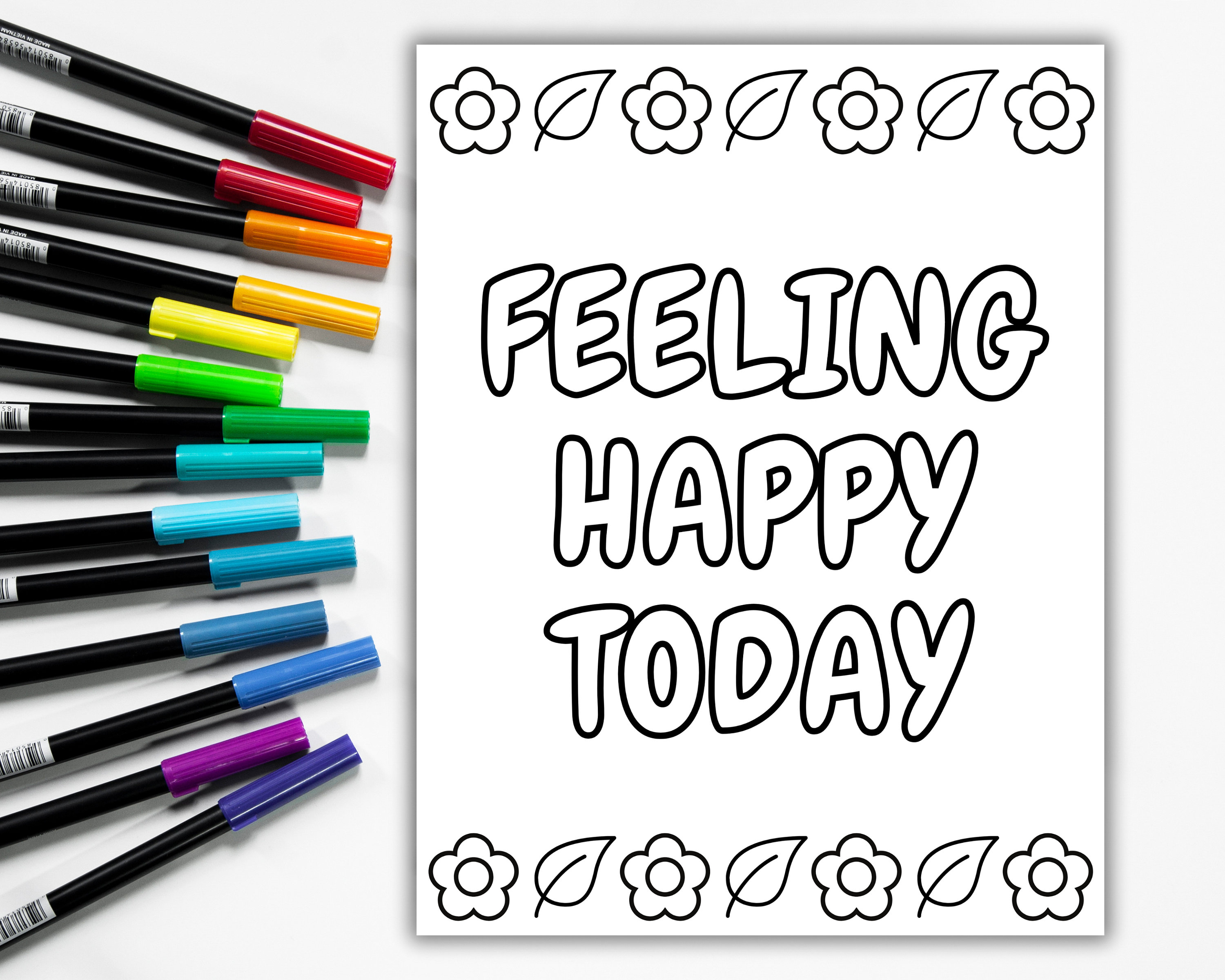 Mental Health Coloring Page, Simple Coloring Page, Relaxing Easy