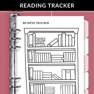 Bookshelf Reading Tracker for A5 Journal, Printable Reading Journal, Book Tracker 2025
