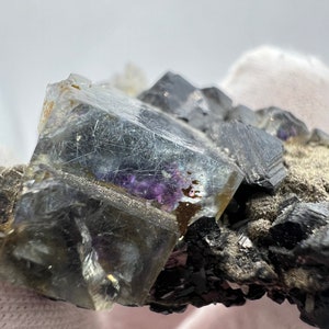 Fluorite with Boulangerite inclusions - HuangGang Mine, Chifeng, Inner Mongolia, China