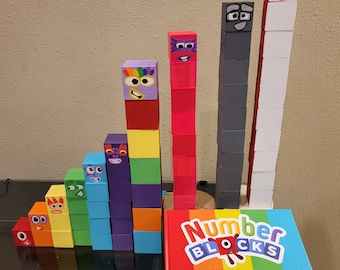 Feito à mão sob encomenda NOVO bloco de brinquedos de cubos de madeira pintados à mão e não tóxicos