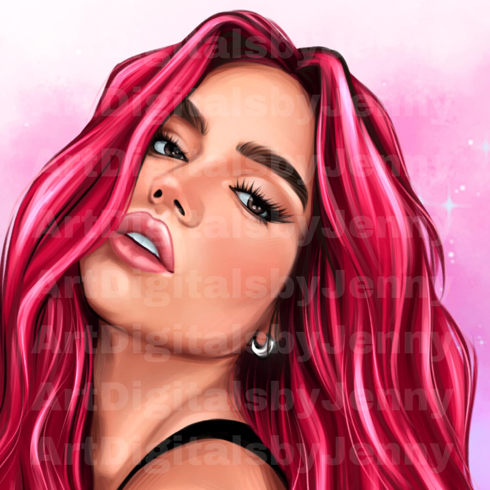 HAND DRAWN Karol G Bichota Red Hair Png High Quality Bichota Etsy New