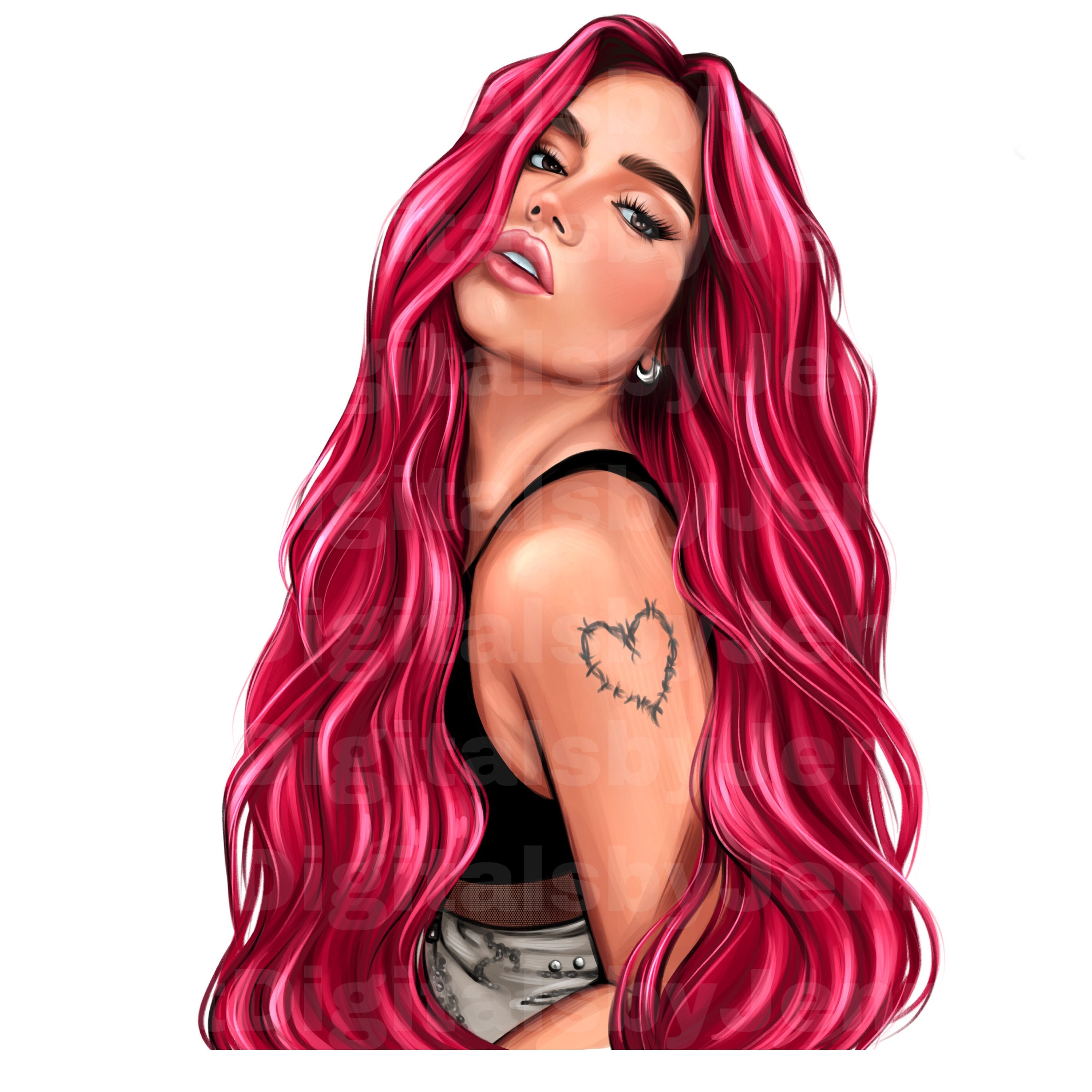 HAND DRAWN Karol G Bichota Red Hair Png High Quality Bichota - Etsy  Singapore