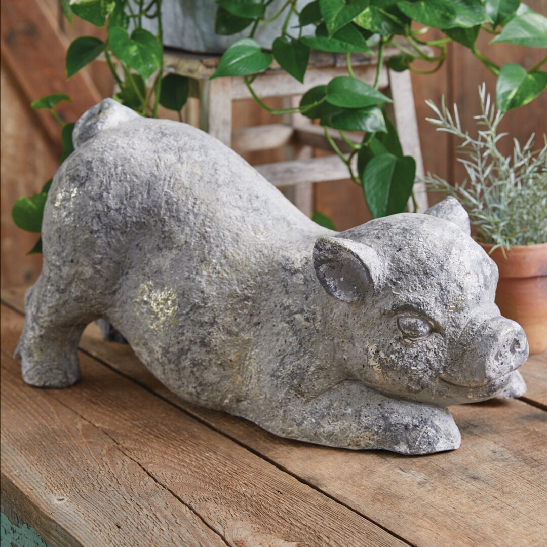 Playful Piglet Garden Statue Etsy