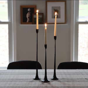 Tall Cast Iron Taper Candle Holders~Set of Three