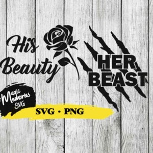 SVG, su bestia, su belleza Descarga digital, archivo de corte SVG y PNG, minnie, descarga digital de mickey