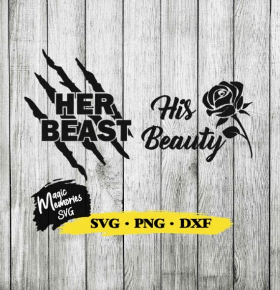 SVG His Beauty Her Beast Digital Download PNG DFX Cut File - Etsy New ...