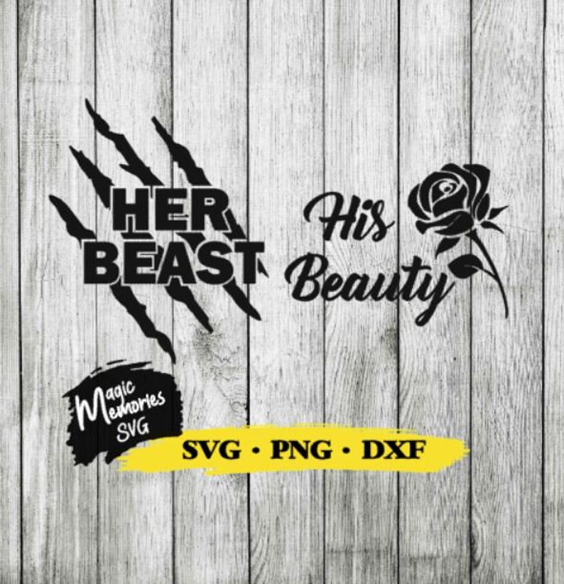 SVG His Beauty Her Beast Digital Download PNG DFX Cut File - Etsy New ...
