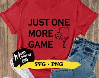 Pickleball Just One More Game SVG, PNG, Archivo de corte (Descarga digital)