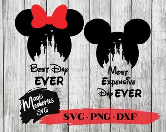 SVG, Mickey and Minnie Best Day Ever Most Expensive Day ever Digital Download, PNG and DFX cut file, minnie, mickey digital download