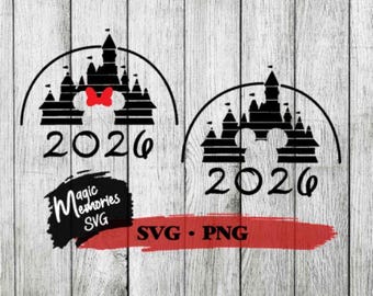 Mickey and Minnie Castle 2026 Digital Download SVG and PNG