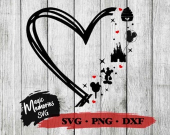 Mickey inspired heart Digital Download SVG, PNG and DXF cut file, minnie, mickey, family trip, mickey snacks