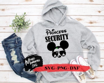 SVG Mickey princess security Digital Download, PNG, DXF cut file, minnie, mickey, family trip, princess