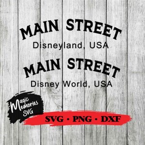 Main Street mickey e minnie Digital Baixe arquivo de corte SVG, PNG e DXF, minnie, mickey, viagem em família