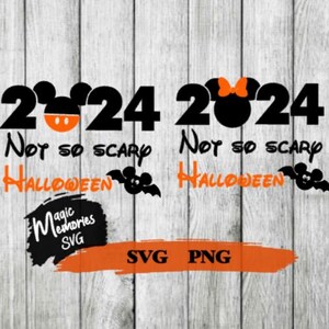 Mickey en Minnie 2022 niet zo eng halloween Digitale Download SVG, PNG en DXF gesneden bestand, minnie, mickey halloween svg, familie-uitje